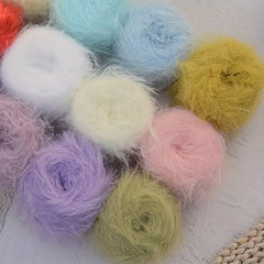 Soft Long Hair Mink Fur Hand Knitted DIY Sweater Coat Bag Doll Material Thread