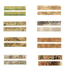 16pcs National Style Famous Painting Long Tape Sticker