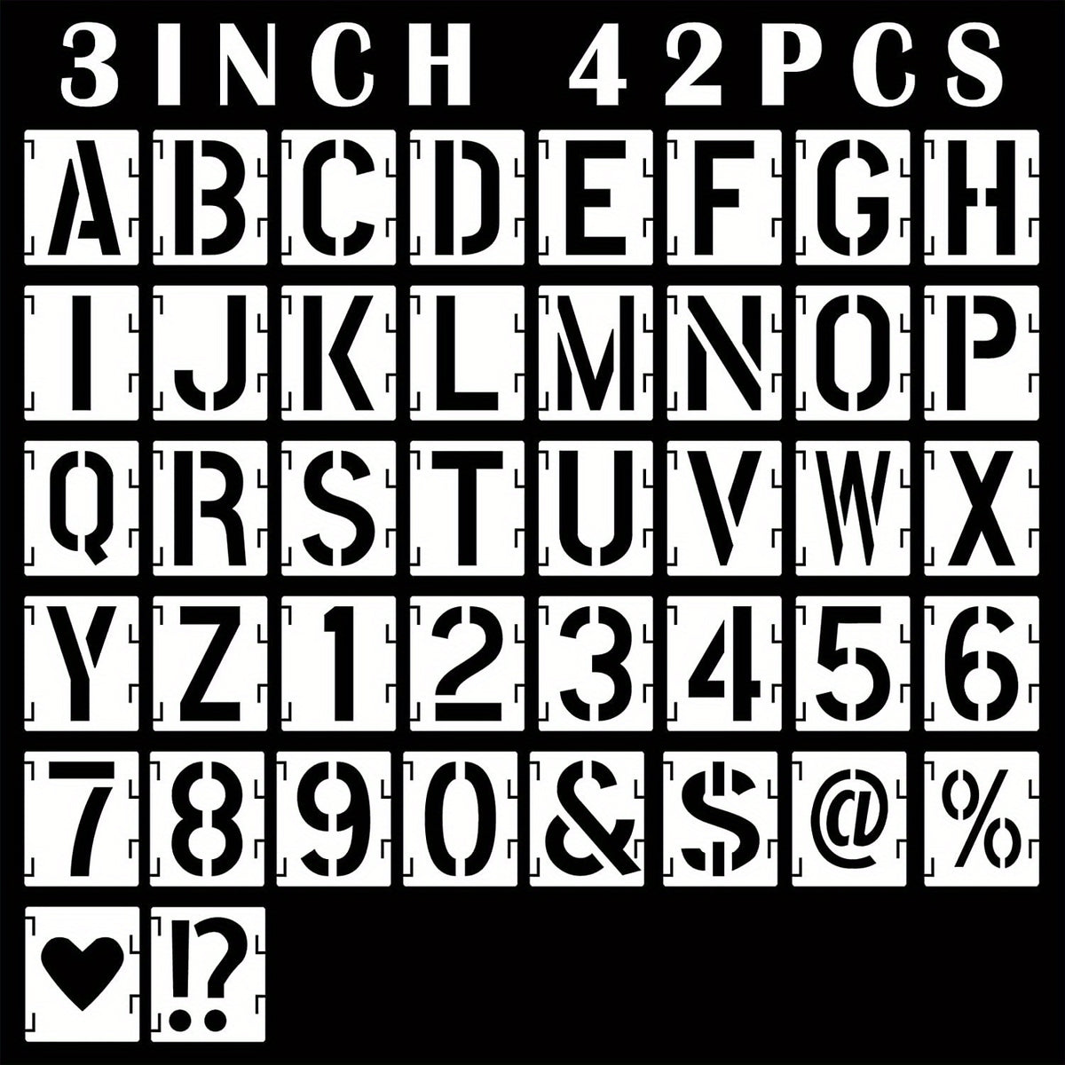 42pcs Letter Stencils Symbol Numbers Craft Stencils Reusable Alphabet Templates