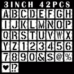 42pcs Letter Stencils Symbol Numbers Craft Stencils Reusable Alphabet Templates