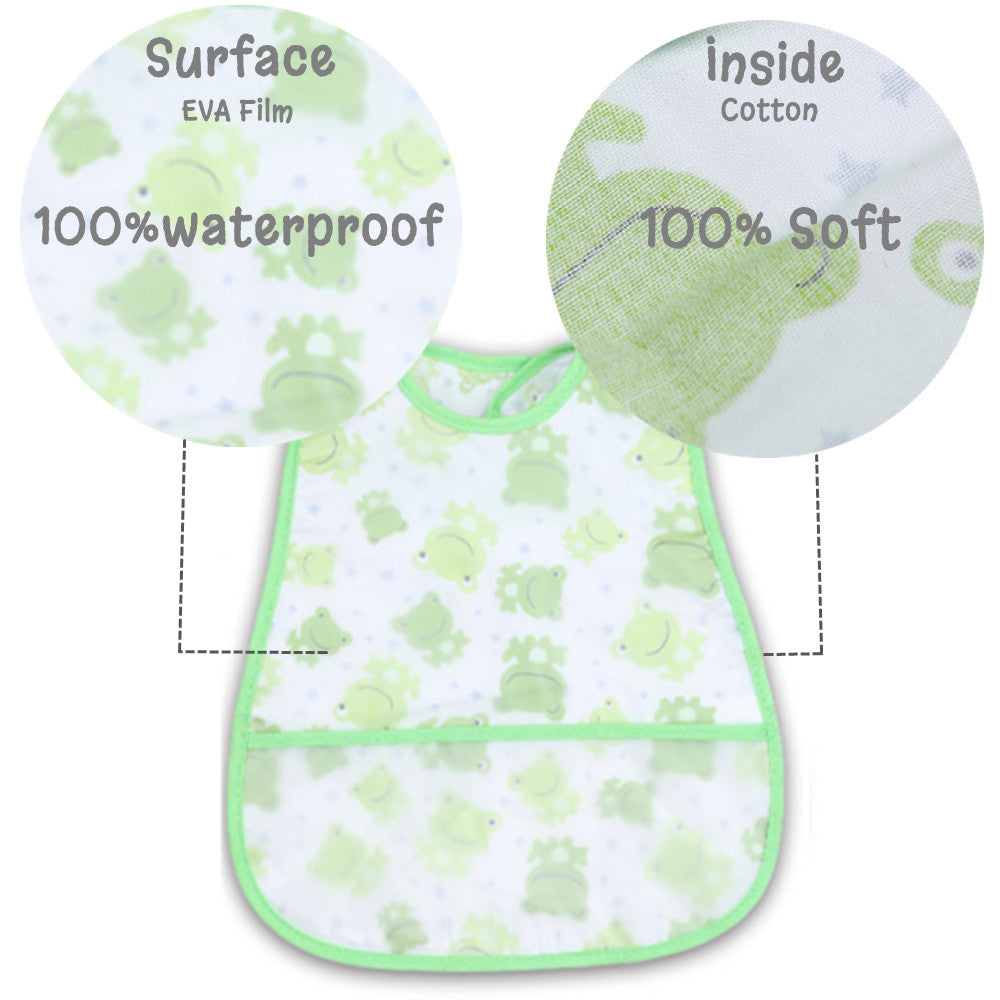 Waterproof Baby Bibs with Crumb Catcher Pocket