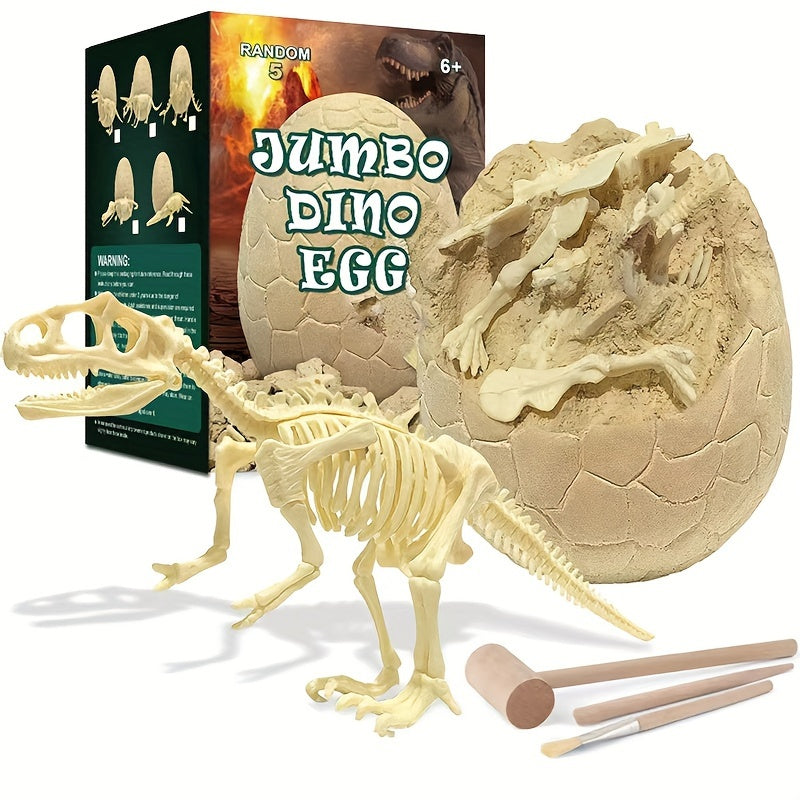 Dino Egg Excavation Kit Educational Toy Plastic Skeleton Earthy Yellow