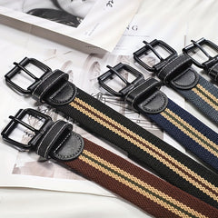 Canvas Belt Men's Decorative Jeans Punching Belt for Young Students