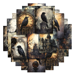 20pcs Dark Crow Castle Paper Material Non Sticky Base Decoration