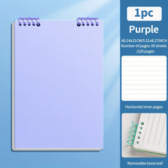Spiral Notebook Journal Green Purple Pink Soft Cover Dividers