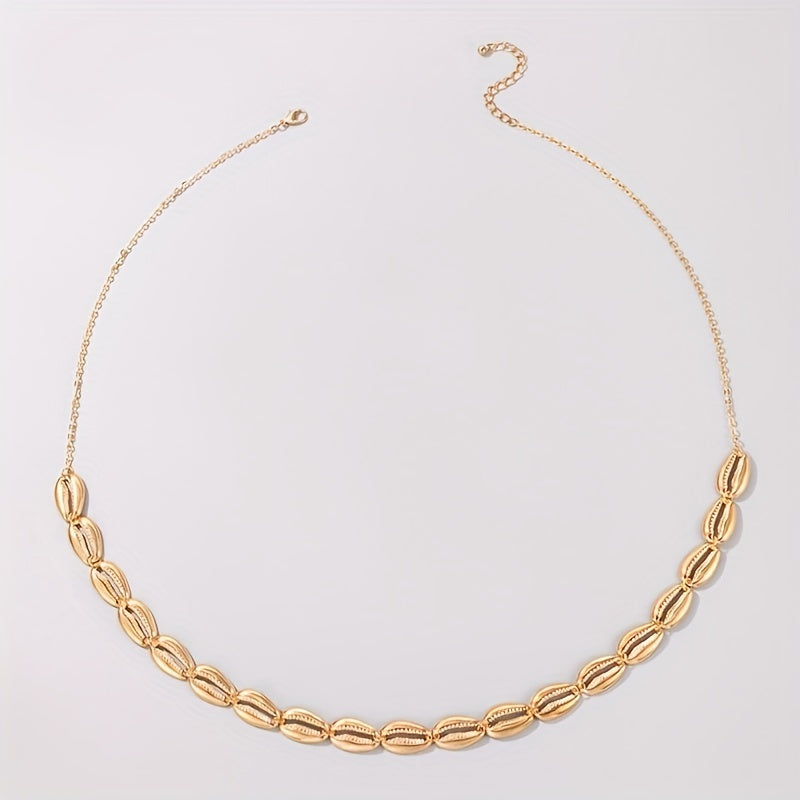 Golden Shell Inlaid Waist Chain Metal Women Boho Belly Chain