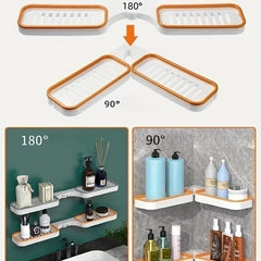 Corner Shower Caddy Wall Mounted Bathroom Shelf Shower Storage Rack Plastic Tray