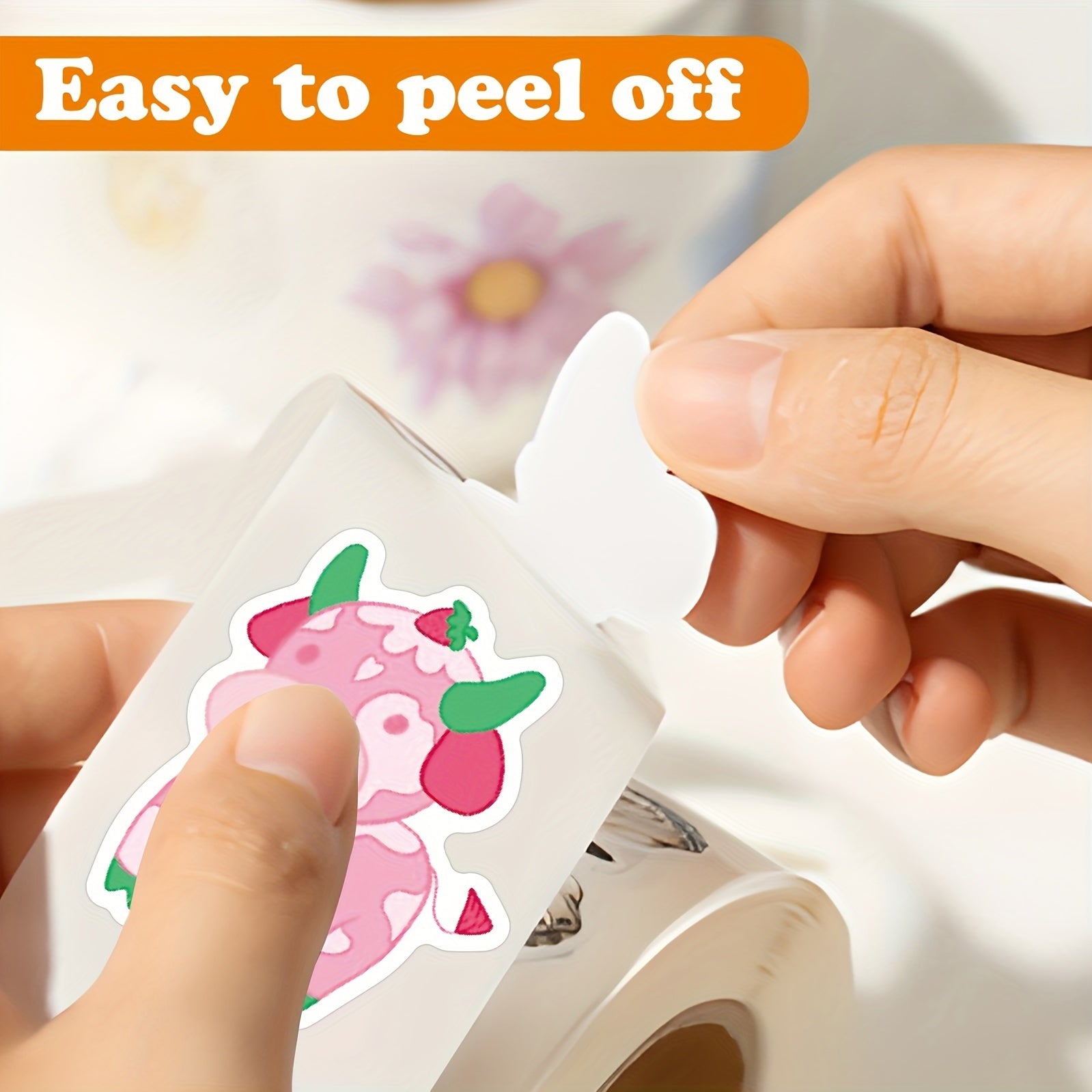500pcs Pink Cow Stickers Farm Animal Cows Sealing Label Stickers