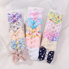 10pcs Unicorn Print Bow Hair Clip Prom Girls Hair Accessories