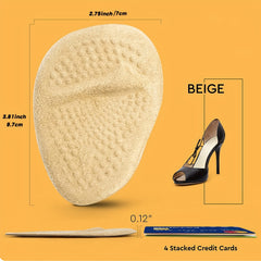 Beige Metatarsal Pads Ball Of Foot Cushions - Non Slip High Heel Inserts