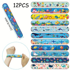12pcs Ocean Animal Slap Bracelets Marine Life Design Party Favors