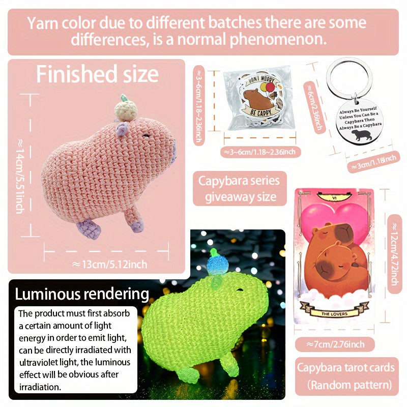 Luminous Capybara Hook Knitting Material Package Christmas Gift