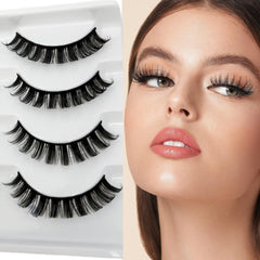4 Pairs 12mm D Curling Faux Mink Hair Lashes