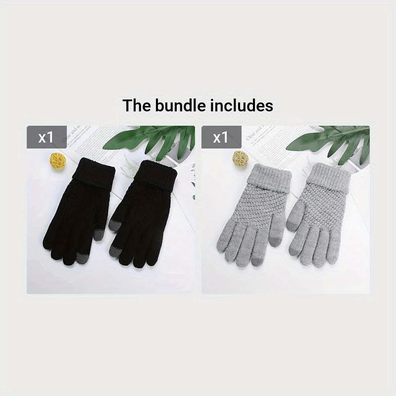 Warm Windproof Knitted Touch Screen Gloves