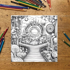 Legendary Portals Coloring Book Mystical Celestial & Nature Inspired Designs