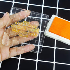 Acrylic Seal Block w/ Grid Lines Stamping Tool for Scrapbook Crafts