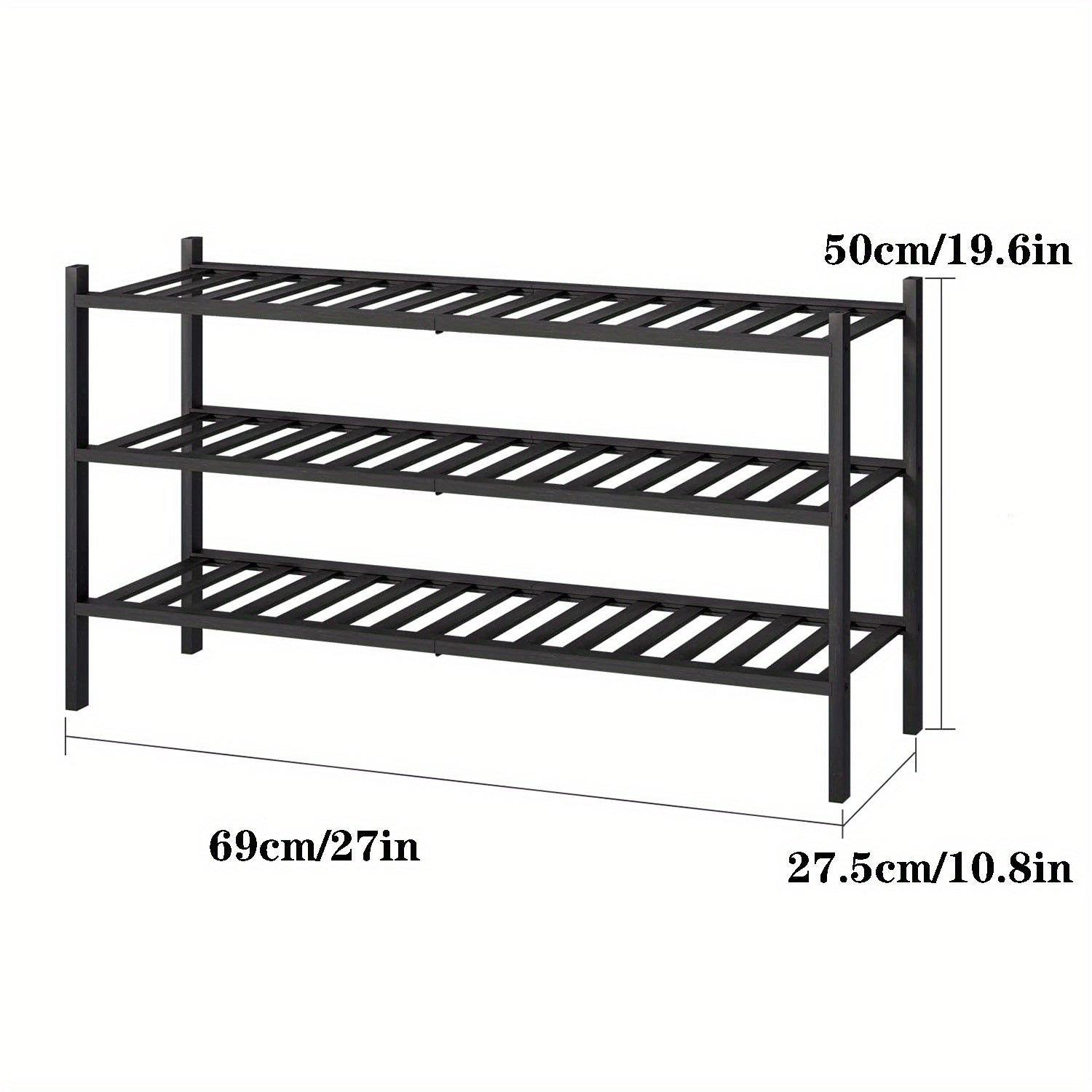 3 Tier Bamboo Shoe Rack Organize Shoes Clothes with Ease