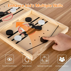 Wooden Slingshot Hockey Game for Kids and Families - Birthday Gift