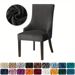 Velvet Dining Chair Slipcovers Elastic Washable Streach Seat Cover