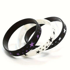3PCS Silicone Inspirational Rubber Wristband Elastic Neutral Wristband