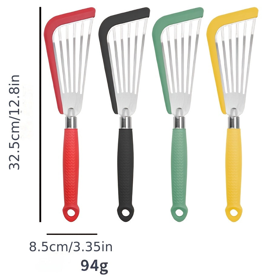 Silicone Spatula for Non Stick Pot Anti Scalding Stainless Steel Frying Spatula