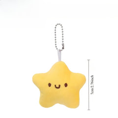5pcs Plush Star Pendant Dolls Mixed Colors Backpack Charms