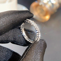 925 Silver Zircon Ring Wedding Promise Eternity Engagement Female Anniversary Gi
