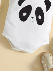 Panda Printed Cotton Romper for Baby Boys
