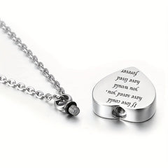 Stainless Steel Heart Pendant Cremation Urn Necklace Ashes Jewelry