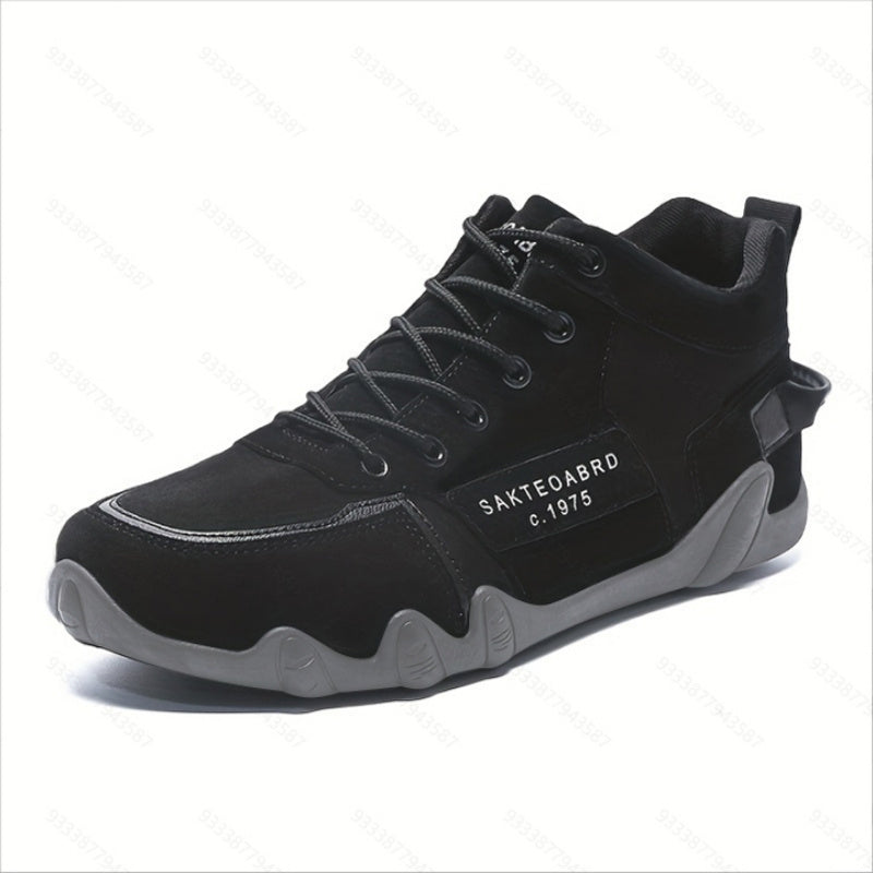 Men's Leather Lace Up Sneaker Soft Sole Shoes