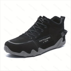 Men's Leather Lace Up Sneaker Soft Sole Shoes
