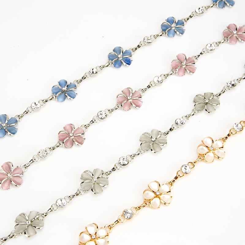 Rhinestone Flower Waist Chain for Women