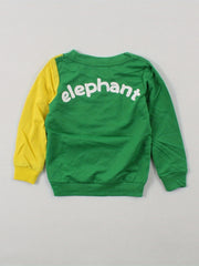 Boys Elephant Graphic Crew Neck Sweatshirt Pullover