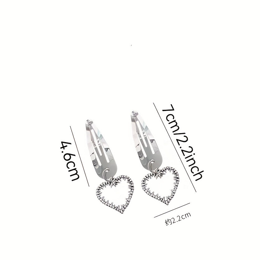 2pcs Silvery Hair Clip Snap Clip Y2K Hair Accessories
