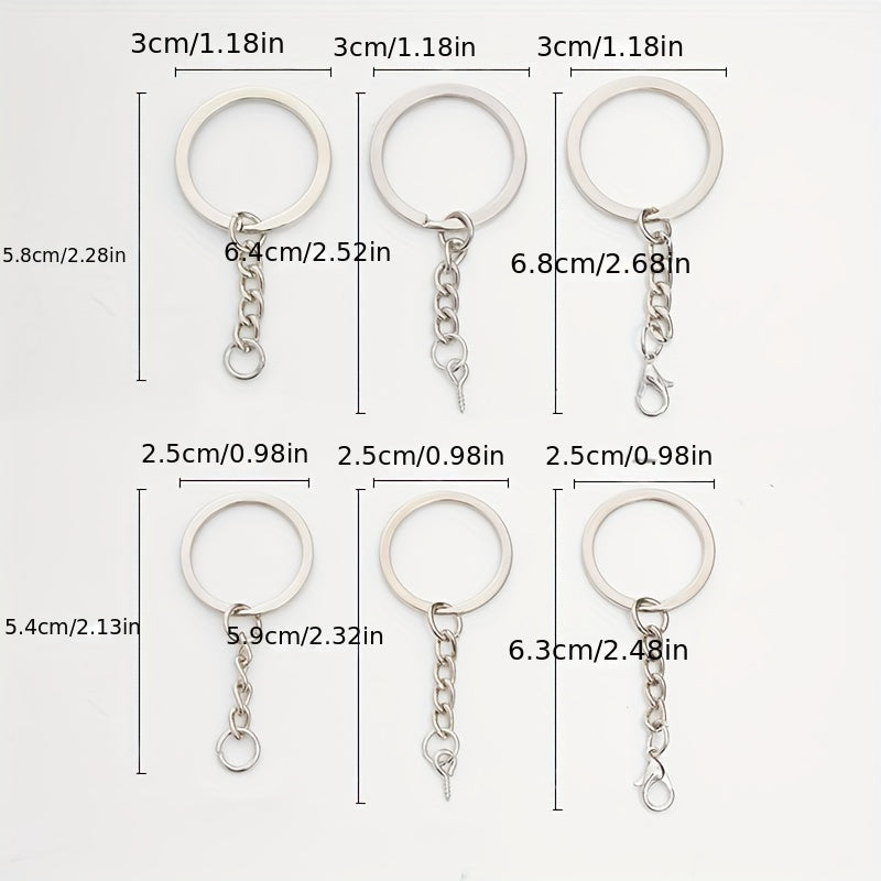 10pcs DIY Keychains Metal Key Ring Single Ring Doll Pendant