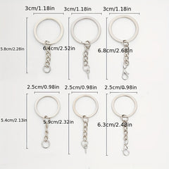 10pcs DIY Keychains Metal Key Ring Single Ring Doll Pendant