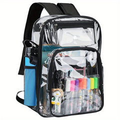 Clear Backpack Heavy Duty PVC See Through with Reinforced Straps