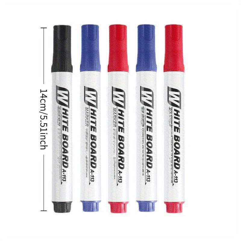 10pcs Erasable Whiteboard Markers Red Quick Drying Ink Large Refillable Pens