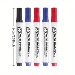 10pcs Erasable Whiteboard Markers Red Quick Drying Ink Large Refillable Pens