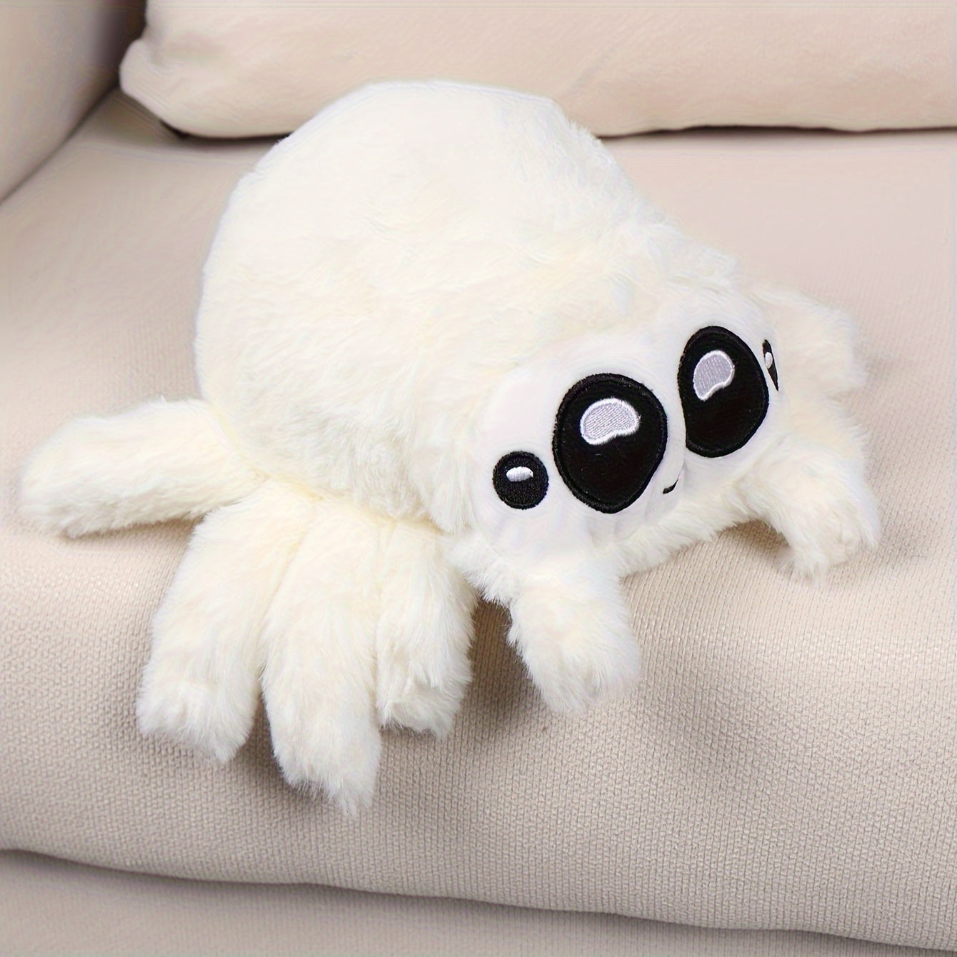 2pcs Plush Spider Toy Soft Polyester Prank Prop Halloween Decor