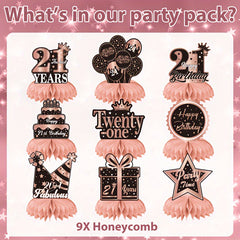 21st Birthday Table Decorations Golden Themed Party Centerpieces