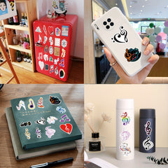60pcs Music Themed Stickers Water Bottles Laptops Guitars