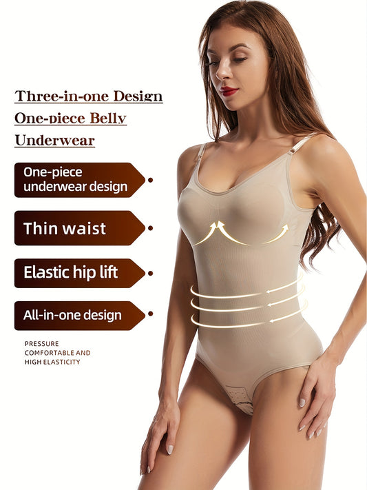 Solid Shaping Bodysuit Tummy Control Slimming Slip Body Shaper