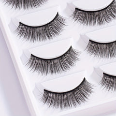 5 Pairs Full Strip False Eyelashes Natural Long Cross False Lashes