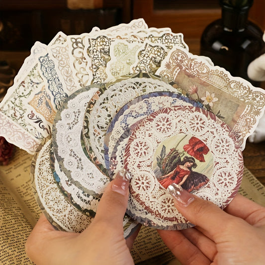 40pcs European Party Series Vintage Paper Lace Decorative Paper
