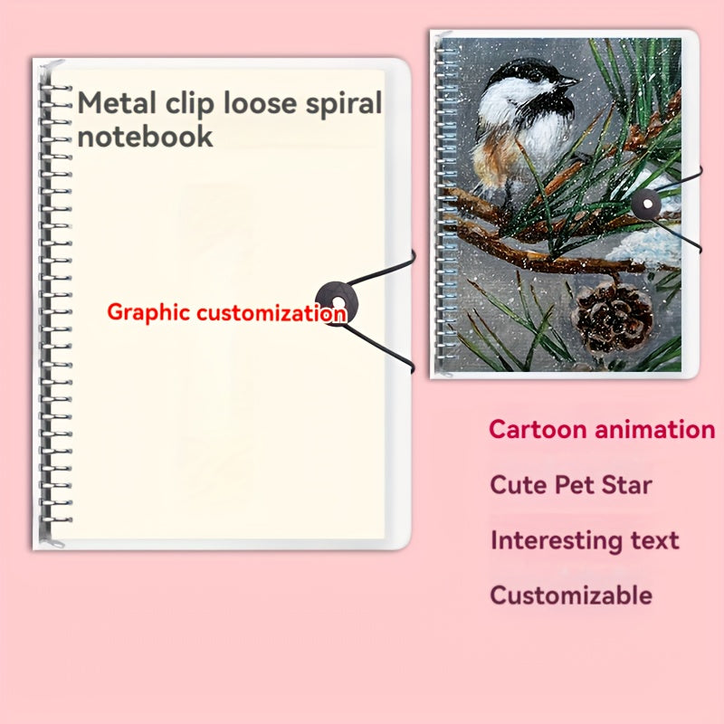 Customizable A5 Spiral Notebook with Phone Pouch Cover