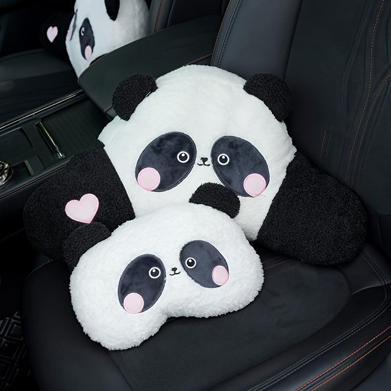 Car Headrest Waist Support Cartoon Car Neck Pillow Car Panda Car Accessories