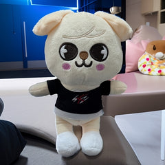 Stray Dog Plush Toy Soft Polyester Stuffed Animal with T Shirt & Pants