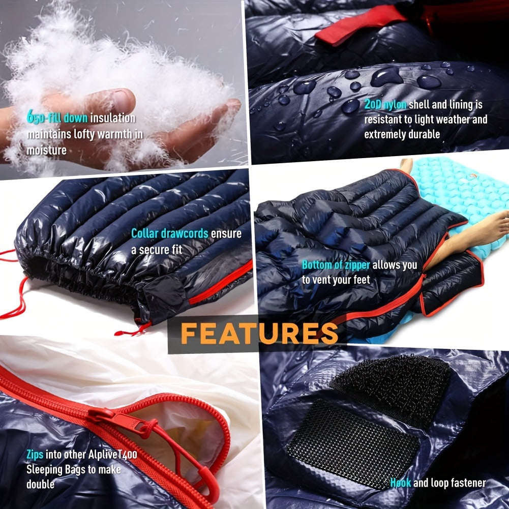 Ultralight 32F Down Sleeping Bag Envelope Compact Lightweight
