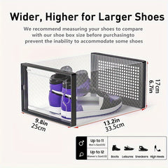 12pcs Shoe Rack Box With Door Stackable Shoe Cabinet Drawer